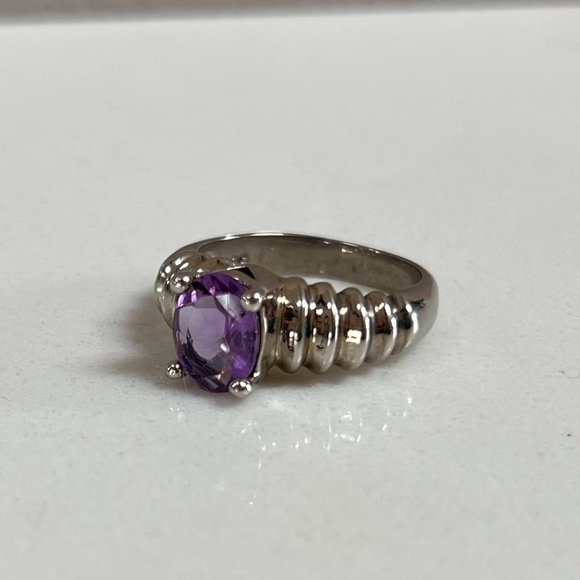 Sundance Amethyst Sterling Silver Handmade Ring | Vintage Artisan Jewelry - Picture 8 of 16